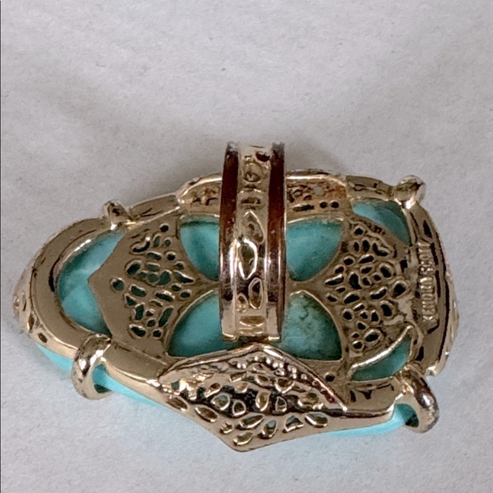 Vintage Kendra Scott Gold and Turquoise Statement Ring and Cuff Bracelet - Picture 11 of 14